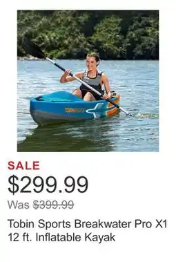 Costco Tobin Sports Breakwater Pro X1 12 ft. Inflatable Kayak offer