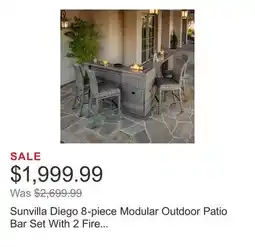 Costco Sunvilla Diego 8-piece Modular Outdoor Patio Bar Set With 2 Fire Towers offer
