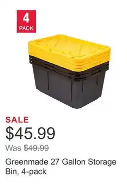 Costco Greenmade 27 Gallon Storage Bin, 4-pack offer