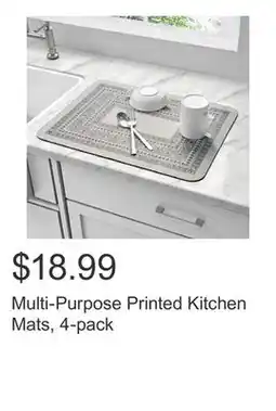 Costco Multi-Purpose Printed Kitchen Mats, 4-pack offer