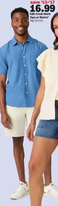 Meijer Falls Creek Men's Tops or Shorts offer