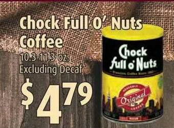 Gristedes Chock Full O' Nuts Coffee offer