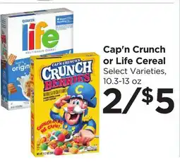 Food 4 Less Cap'n Crunch or Life Cereal offer
