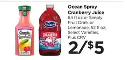 Food 4 Less Ocean Spray Cranberry Juice offer