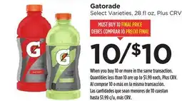 Food 4 Less Gatorade offer
