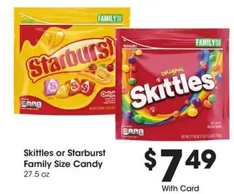 Ralphs Skittles or Starburst Family Size Candy offer