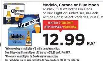 Food 4 Less Modelo, Corona or Blue Moon offer