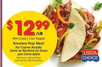 Ralphs Boneless Flap Meat for Carne Asada offer