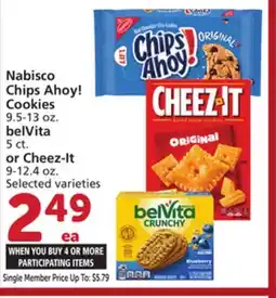 Vons Nabisco Chips Ahoy! Cookies 9.5-13 oz. belVita 5 ct. or Cheez-It 9-12.4 oz offer