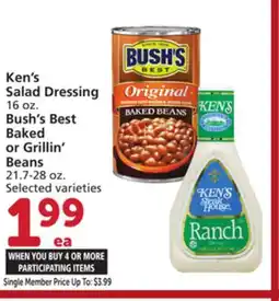 Vons Ken's Salad Dressing 16 oz. Bush's Best Baked or Grillin' Beans 21.7-28 oz offer