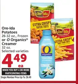 Vons Ore-Ida Potatoes 26-32 oz., Frozen or O Organics Creamer 32 oz offer