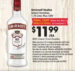 Ralphs Smirnoff Vodka offer
