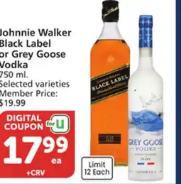 Vons Johnnie Walker Black Label or Grey Goose Vodka offer