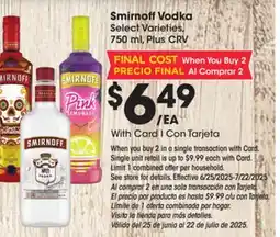 Ralphs Smirnoff Vodka offer