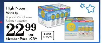 Pavilions High Noon Variety offer