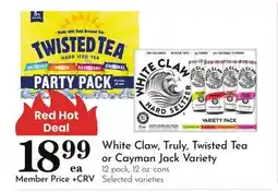 Pavilions White Claw, Truly, Twisted Tea or Cayman Jack Variety offer