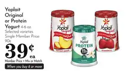 Pavilions Yoplait Original or Protein Yogurt offer
