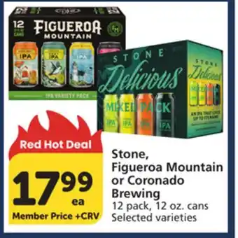 Albertsons Stone, Figueroa Mountain or Coronado Brewing offer