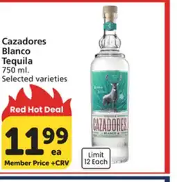 Albertsons Cazadores Blanco Tequila offer