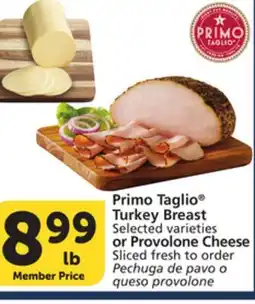 Albertsons Primo Taglio Turkey Breast Selected varieties or Provolone Cheese offer