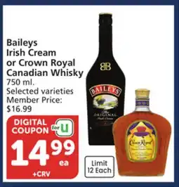 Albertsons Baileys Irish Cream or Crown Royal Canadian Whisky offer