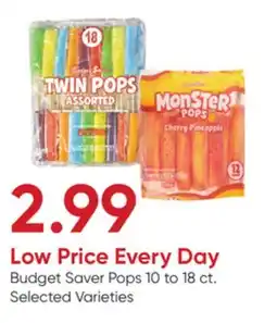 Stater Bros Budget Saver Pops offer