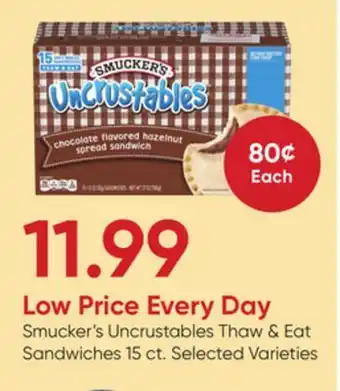 Stater Bros Smucker's Uncrustables Thaw & Eat Sandwiches offer