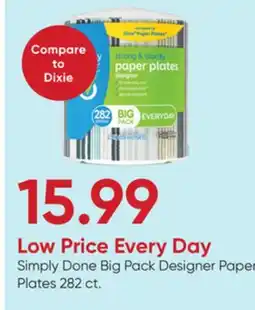 Stater Bros Simply Done Big Pack Designer Paper Plates offer