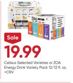 Stater Bros Celsius or ZOA Energy Drink Variety Pack offer
