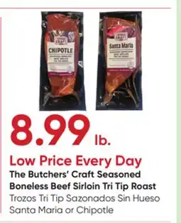 Stater Bros The Butchers' Craft Seasoned Boneless Beef Sirloin Tri Tip Roast offer