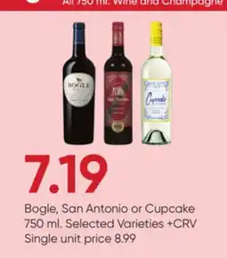 Stater Bros Bogle, San Antonio or Cupcake offer