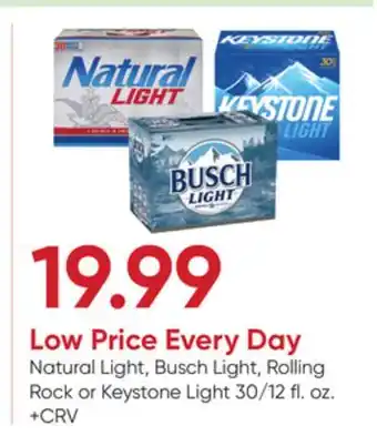 Stater Bros Natural Light, Busch Light, Rolling Rock or Keystone Light offer