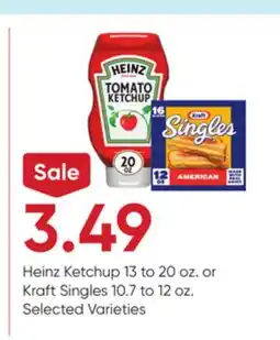 Stater Bros Heinz Ketchup 13 to 20 oz. or Kraft Singles 10.7 to 12 oz offer