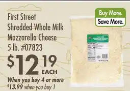 Smart & Final First Street Shredded Whole Milk Mozzarella Cheese offer