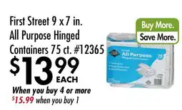 Smart & Final First Street 9 x7 in. All Purpose Hinged Containers offer
