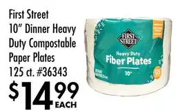Smart & Final First Street 10 Dinner Heavy Duty Compostable Paper Plates offer