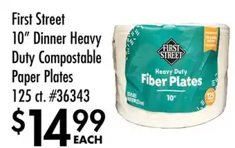 Smart & Final First Street 10 Dinner Heavy Duty Compostable Paper Plates offer