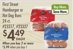 Smart & Final First Street Hamburger or Hot Dog Buns offer