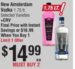 Smart & Final New Amsterdam Vodka offer