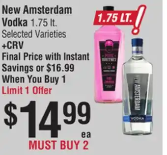 Smart & Final New Amsterdam Vodka offer