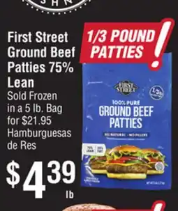 Smart & Final First Street Ground Beef Patties 75% Lean offer