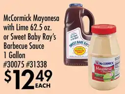 Smart & Final McCormick Mayonesa with Lime or Sweet Baby Ray's Barbecue Sauce offer