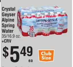Smart & Final Crystal Geyser Alpine Spring Water offer