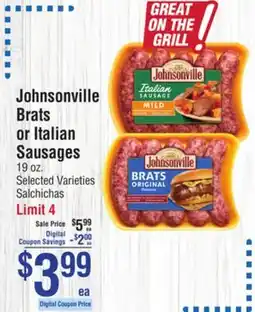 Smart & Final Johnsonville Brats or Italian Sausages offer