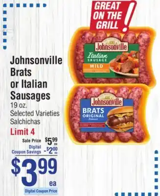 Smart & Final Johnsonville Brats or Italian Sausages offer