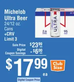Smart & Final Michelob Ultra Beer offer
