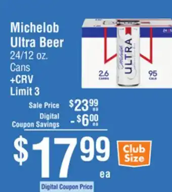 Smart & Final Michelob Ultra Beer offer