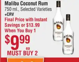 Smart & Final Malibu Coconut Rum offer