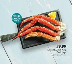 Fresh Thyme Large 16/22 ct King Crab Legs offer