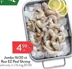 Fresh Thyme Jumbo 16/20 ct Raw EZ Peel Shrimp offer